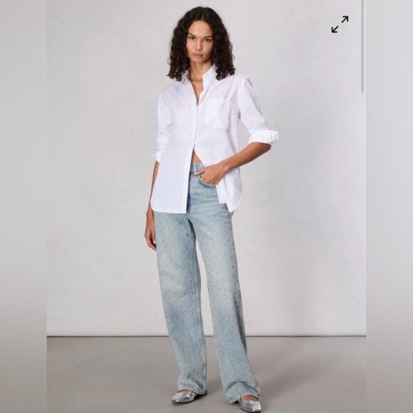 NWT Rag & Bone Shea Embellished High-Rise Straight-Leg Jeans Desirre Pearl Desi - Picture 8 of 11